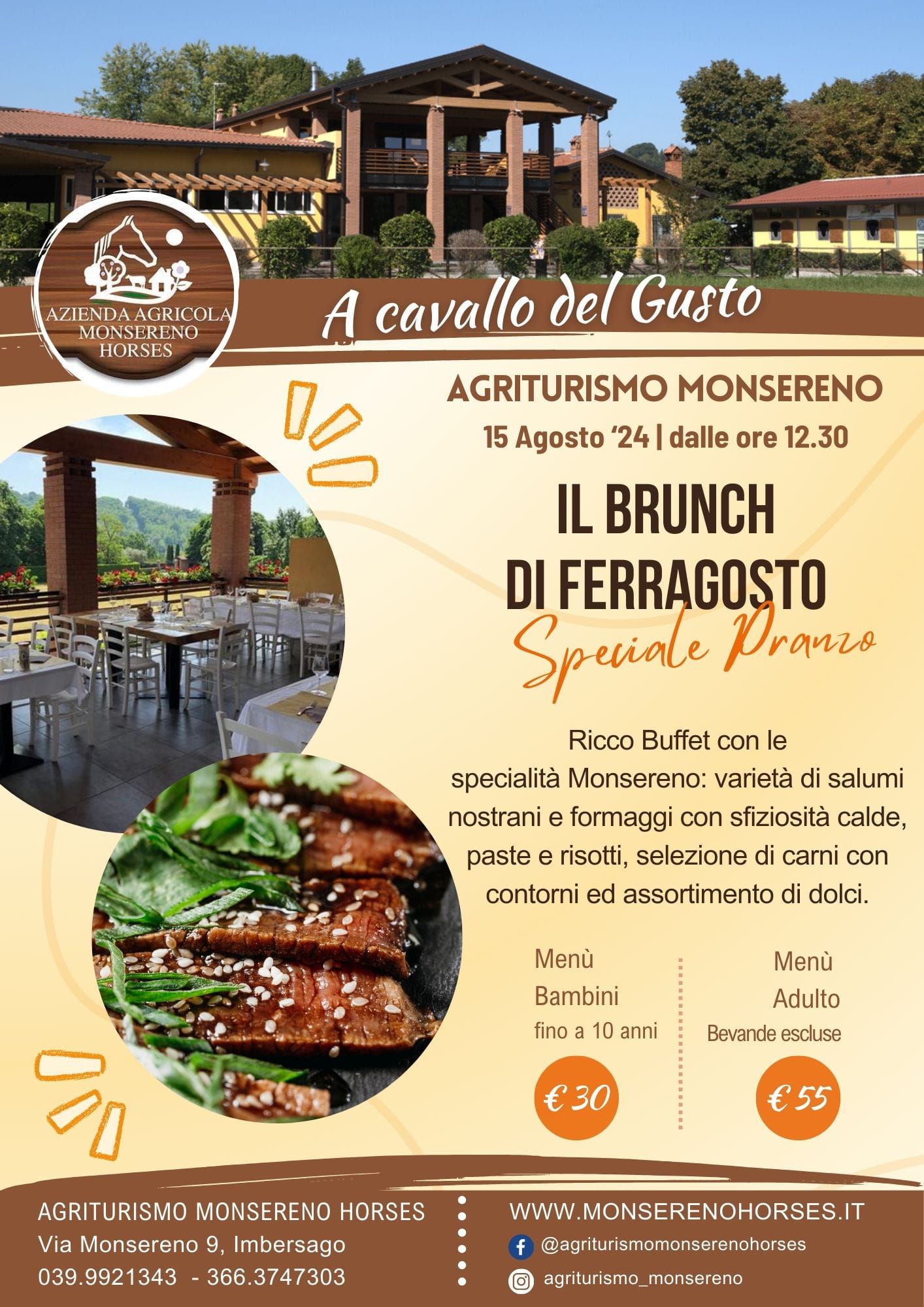 Brunch di Ferragosto all'Agriturismo Monsereno